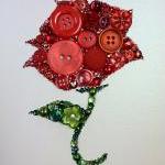 Rose Button Art Button & Swarovski..