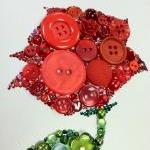 Rose Button Art Button & Swarovski..